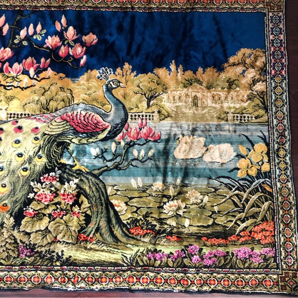 Vintage Wall Tapestry - Peacock - Picture 3 of 5